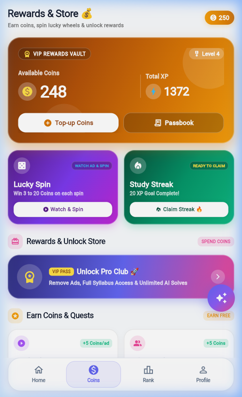 Coins Store and Rewards